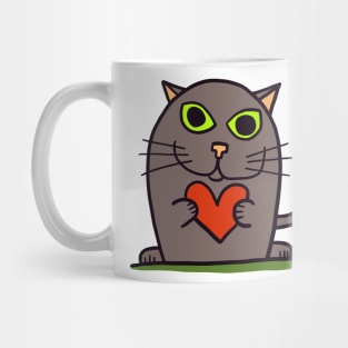 cat with heart Mug